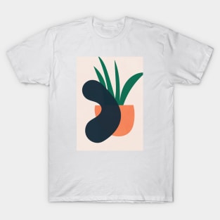 Potted Plant, Geometric Art, Mid Century Modern, Abstract Art T-Shirt